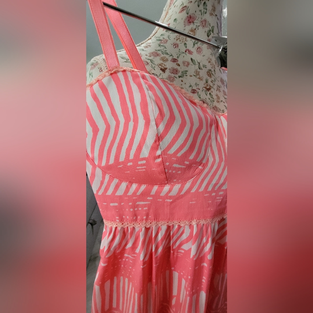 Roxy Coral and White Striped Top Size XS - Picture 2 of 6